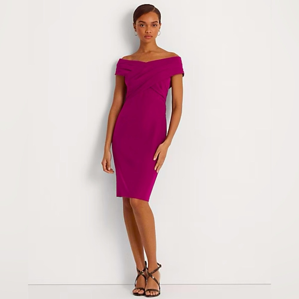 NWT Ralph Lauren - Crepe Off-the-Shoulder Cocktail Dress